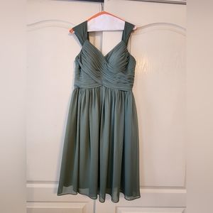 Azazie Angie in eucalyptus, size 10